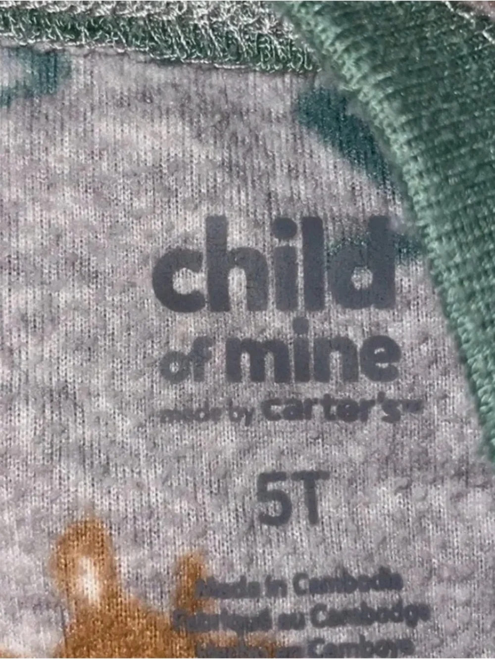 Carter's Gray Footed Pajamas with Brown Sleeping Bear Print
